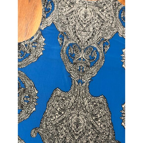 NWOT! International Concepts Sleeveless Blouse - Small - Blue & Black - Picture 4 of 4